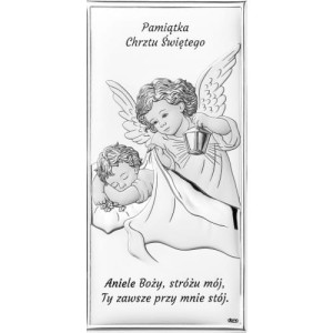 OBRAZEK ANIOŁEK Z LATARENKĄ NAD DZIECIĄTKIEM DS01/3X, 14X27 