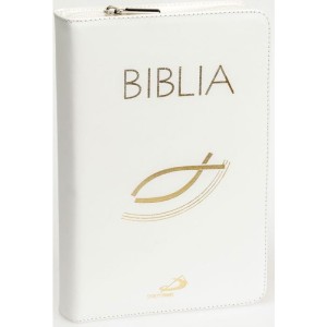 Biblia (oprawa skóra naturalna ecru z suwakiem)