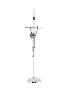 Krzyż stojący nowoczesna h 340 mm Stal Nierdzewna (z Aureolą)