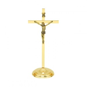 Krzyż stojący nowoczesny h 260 mm mosiądz
