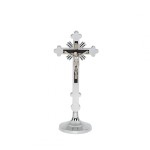 Krzyż stojący tradycyjny h 180 mm kolor srebrny